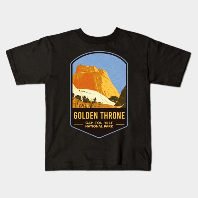 Golden Throne Capitol Reef National Park Kids T-Shirt by JordanHolmes